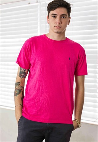 VINTAGE RALPH LAUREN.T-SHIRT LOGO 90S S 5.7