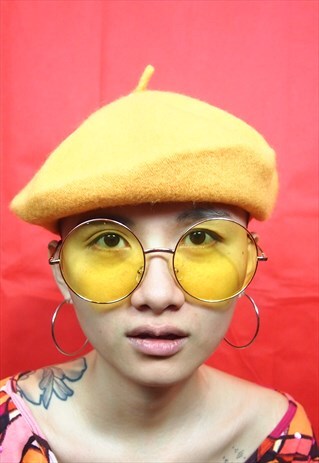 YELLOW LENS OVERSIZE ROUND SUNGLASSES