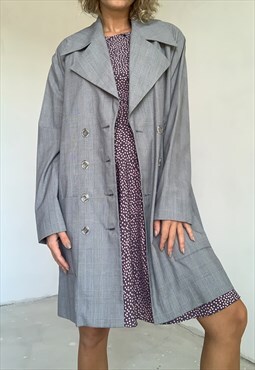 Vintage Grey Long Oversized Jacket