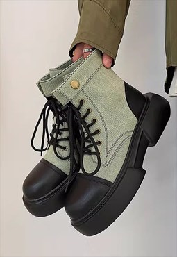 Hiking style boots tractor shoes platform sole trainers 