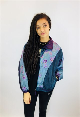 VINTAGE FESTIVAL 80S COLOUR SHIMMER RAVE WINDBREAKER JACKET