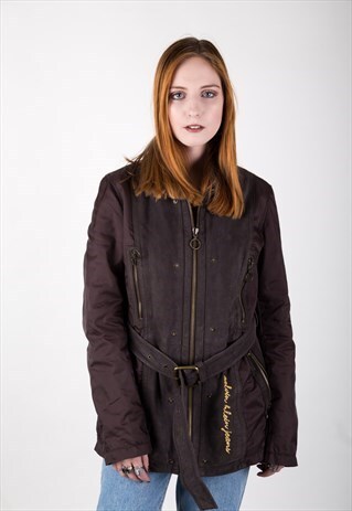 VINTAGE 90S CALVIN KLEIN SUEDE PANEL JACKET