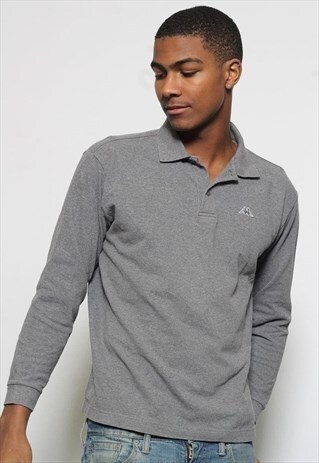 VINTAGE ROBE DI KAPPA LONG SLEEVE POLO SHIRT GREY