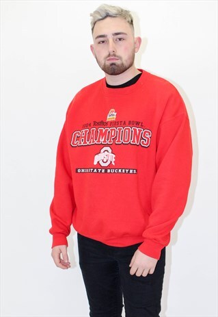 VINTAGE LEE TOSTITOS BOWL SWEATER JUMPER IN RED LARGE