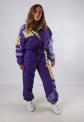 VINTAGE CARSON FULL SKI SUIT SNOW SPORTS 90'S UK 14 (H4H)