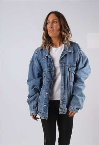 DENIM JACKET OVERSIZED FITTED VINTAGE UK 20 (GVDM)