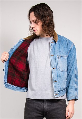 VINTAGE 90'S RALPH LAUREN POLO BLANKET LINED DENIM JACKET