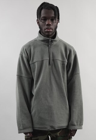 VINTAGE 90'S CHAMPION GREY ZIP-UP FLEECE