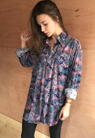 PATTERNED OVERSIZED RETRO VINTAGE UNISEX FESTIVAL SHIRT