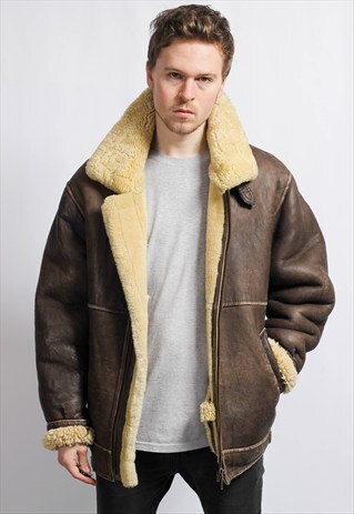 VINTAGE LEATHER SHEARLING JACKET