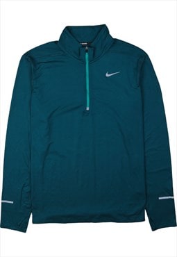 Vintage 90's Nike Sweatshirt Swoosh Quater Zip Green Large