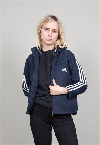 VINTAGE 90'S HOODED ADIDAS PUFFER BOMBER JACKET