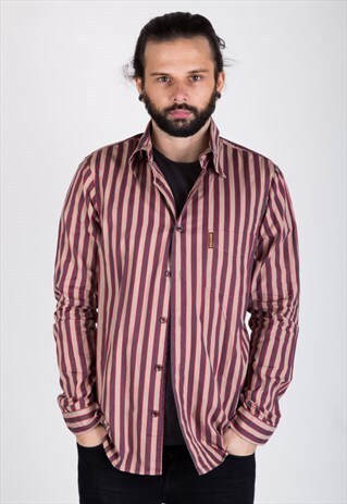 VINTAGE 90S ARMANI JEANS STRIPPED SHIRT