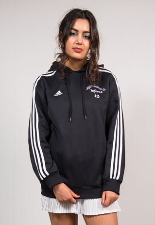 90'S VINTAGE BLACK ADIDAS SPORTS SWEATSHIRT HOODIE