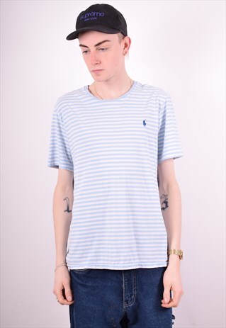 POLO RALPH LAUREN MENS VINTAGE T-SHIRT TOP XL BLUE 90'S