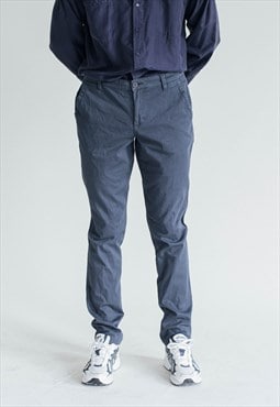 Vintage Y2k Slim Fit Bootcut Chino Pants Men in Blue W36