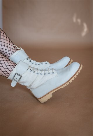 VINTAGE 70S LEATHER CANVAS LACE UPS