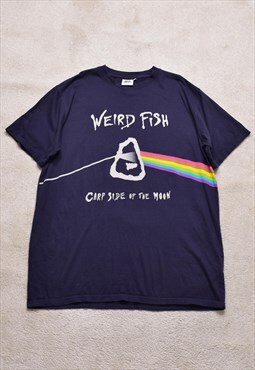 Vintage Weird Fish Pink Floyd Navy Print T Shirt