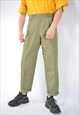 VINTAGE GREEN CLASSIC 80'S STRAIGHT SUIT TROUSERS 