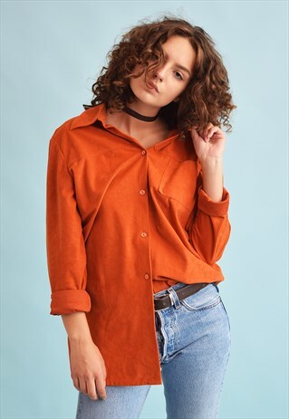 90'S RETRO OVERSIZED CORDUROY SCANDI SHIRT