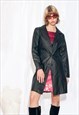 VINTAGE Y2K LEATHER COAT IN BLACK MATRIX STYLE