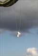 Deadstock Snoopy enamel pendant silver snake chain necklace
