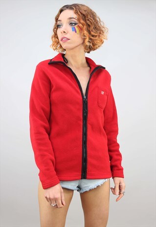 VINTAGE 90S RED ZIP UP GAP FLEECE