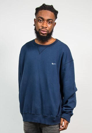 VINTAGE 90'S NAVY BLUE NIKE BASIC SWEATSHIRT