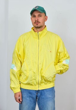 ELLESSE jacket Yellow windbreaker Vintage 90s lemon sport