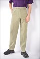 VINTAGE BROWN CLASSIC 80'S STRAIGHT LINEN SUIT TROUSERS 