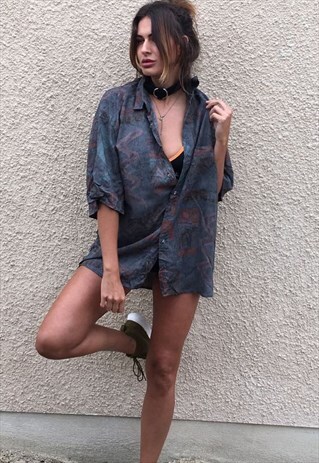 PATTERNED OVERSIZED RETRO VINTAGE UNISEX FESTIVAL SHIRT