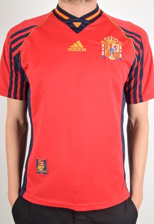 VINTAGE ADIDAS FOOTBALL SHIRT / JERSEY SPAIN '98 WORLD CUP