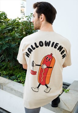 Hallowiener Men's Halloween Slogan T Shirt
