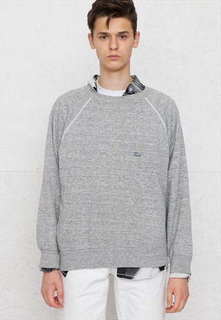 VINTAGE GREY WRANGLER ROUND NECK JUMPER SWEATER