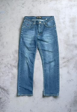 Mens Vintage Baggy Y2K Blue Denim Fixed Jeans