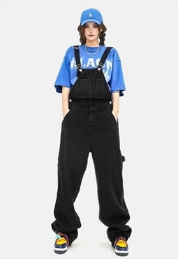 Denim dungarees high quality jean overalls in black