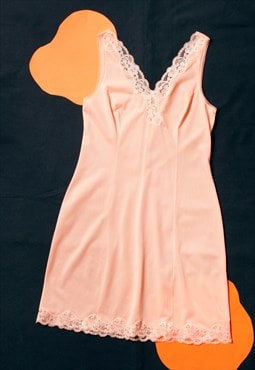 Vintage 70s Slip Dress Fairycore Festival Mini in Pink