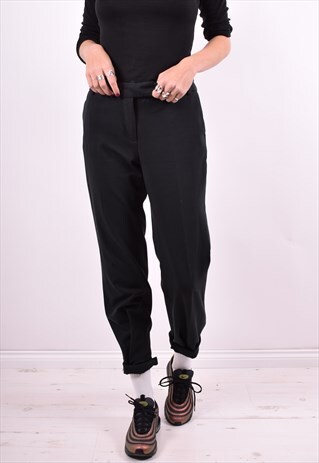 FERRE WOMENS VINTAGE TROUSERS W30 L30 BLACK 90'S