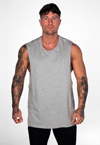 54 FLORAL SUPREME STAPLE TANK GYM VEST - HEATHER GREY