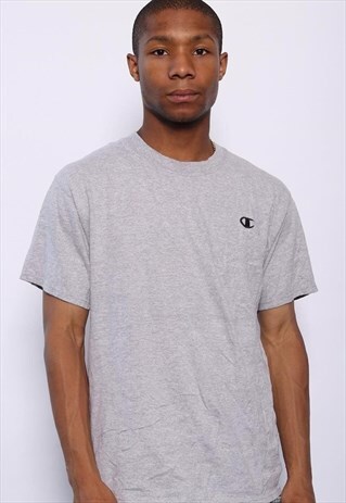 VINTAGE CHAMPION CHEST LOGO T-SHIRT GREY