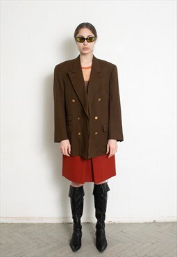 Vintage 90s Pierre Cardin Oversized Blazer Brown