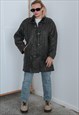Vintage 90s Grunge Faux Fur Lined Patchwork Leather Jacket