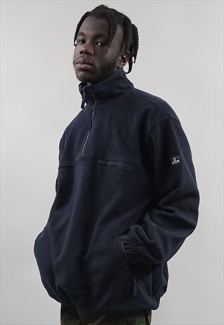 VINTAGE 90'S CHAMPION NAVY ZIP-UP FLEECE
