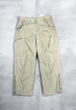 Mens Baggy Y2K Light Khaki Cargo Jeans