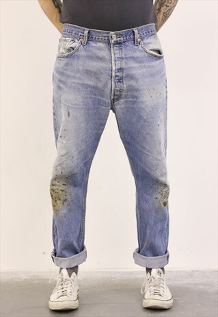 VINTAGE BLUE LEVI'S PAINT 501 JEANS