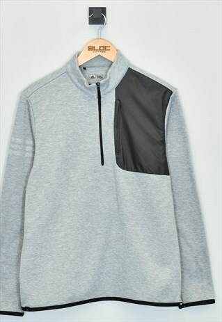 Vintage Adidas Quarter Zip Sweatshirt Grey Small 