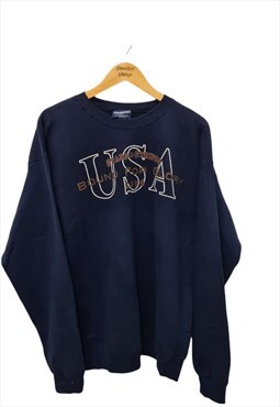 Vintage USA Graphic Spellout Sweatshirt Size - Large