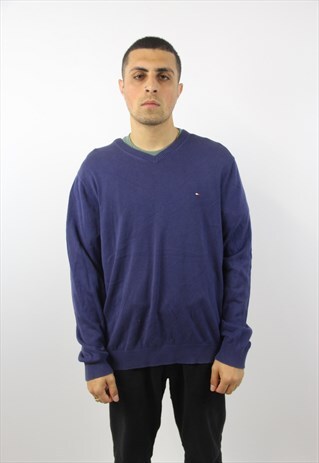 VINTAGE TOMMY HILFIGER BLUE JUMPER
