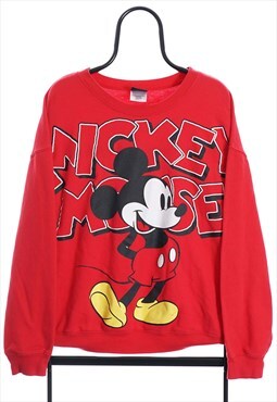 Retro Disney Mickey Mouse Red Graphic Sweatshirt