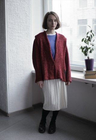 VINTAGE 80'S RED CARDIGAN